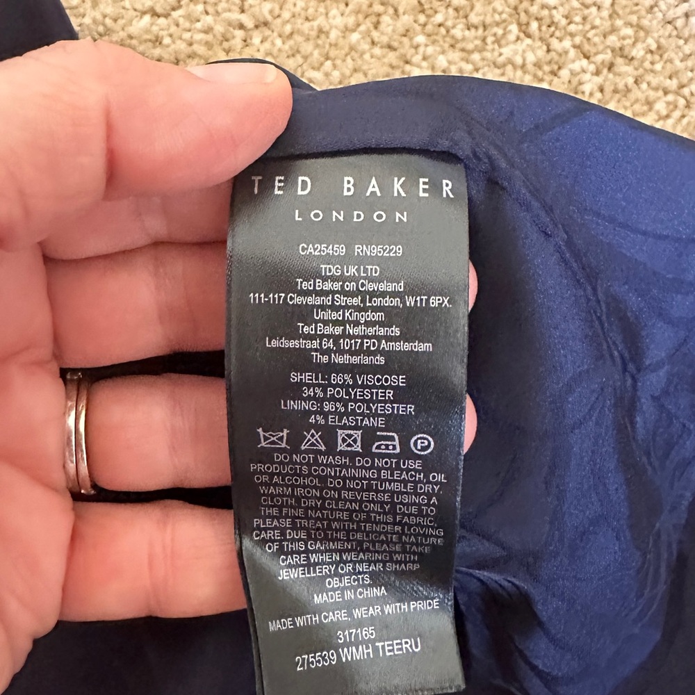 Ted Baker Navy Satin blazer size 2 to 4 - Picture 11 of 17